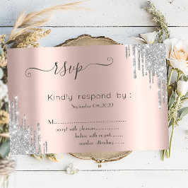 Convite Glitter Silver Drives Bat Mitzvah RSVP