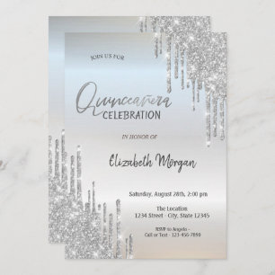 Convite Glitter Silver legal Coloca Quinceañera
