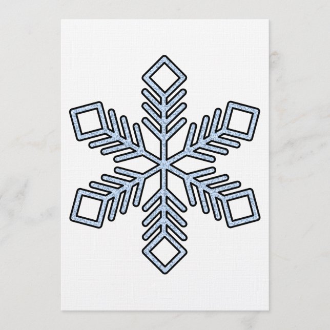 Convite Glitter Snowflake - Baby Blue Branches (Frente)
