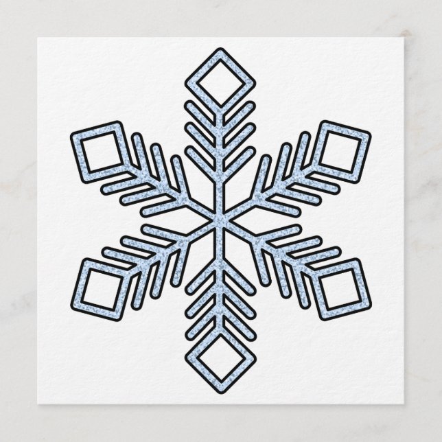 Convite Glitter Snowflake - Baby Blue Branches (Frente)