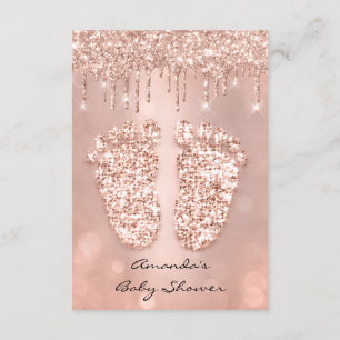 Convite Glitter Spark Coloca Pés de Chá de fraldas Rosa