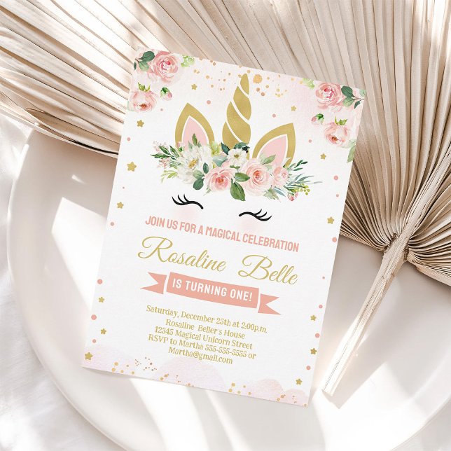 Convite Glitter Unicorn Magic Party (Criador carregado)