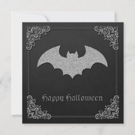 Convite Glittery Bat Halloween