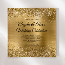 Glittery Dourado Elegante Casamento