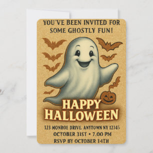 Convite Glittery Ghost Halloween Party