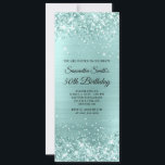 Convite Glittery Pale Turquoise Foil 50th Birthday<br><div class="desc">Um convite de 50 anos glamouroso para ela para impressão ou download digital. Espuma espumosa falsa com espuma esparsa contra um fundo de folhas de metal esfregado de cor azul-turquesa. Personalize a caligrafia e os estilos de fonte, cor e tamanho, conforme necessário, para criar seu próprio convite para sua glamourosa...</div>