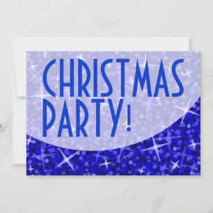 Convite Glitz Dark Blue Curva 'Festa de Natal'