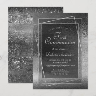 Convite Glitzy Foil Comunidade Platinum Silver Shine 1ru