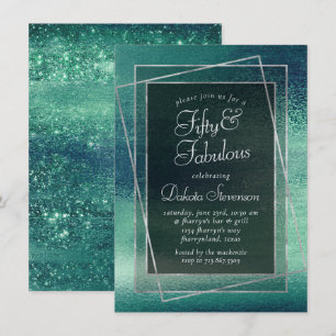 Convite Glitzy Foil   Seafoam Verde Iridescente Fabuloso 5