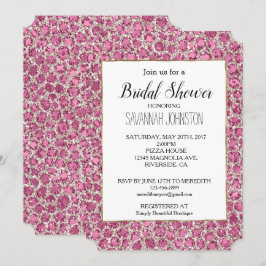 Convite Glitzy Glam Glitter Glitter Leopard