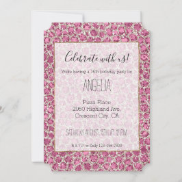 Convite Glitzy Glam Glitter Glitter Leopard