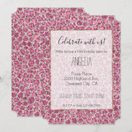 Convite Glitzy Glam Glitter Glitter Leopard