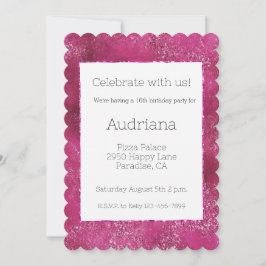 Convite Glitzy Rosa bonito Glitter Sparkle 16º Aniversário