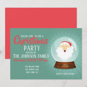 Convite Globe Santa Claus Face