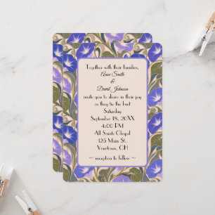 Convite Glória da Manhã Art Nouveau para Casamento