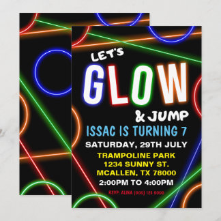 Convite Glow and Jump Birthday Invitation