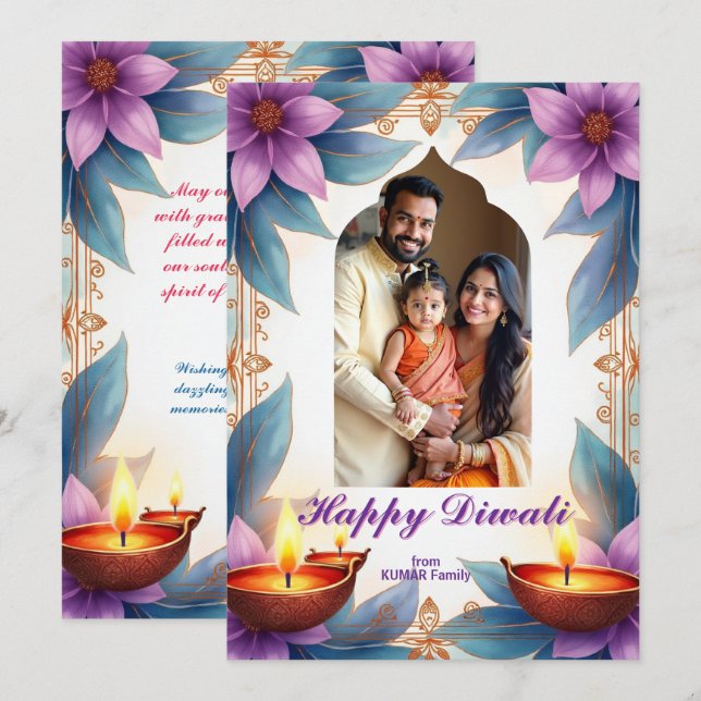 Convite Glow & Gather Diwali Greeting Card (Frente/Verso)