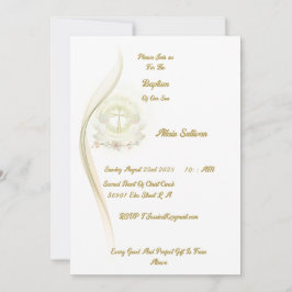 Convite Glowing angels baptism invitation