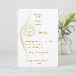 Convite Glowing angels baptism invitation