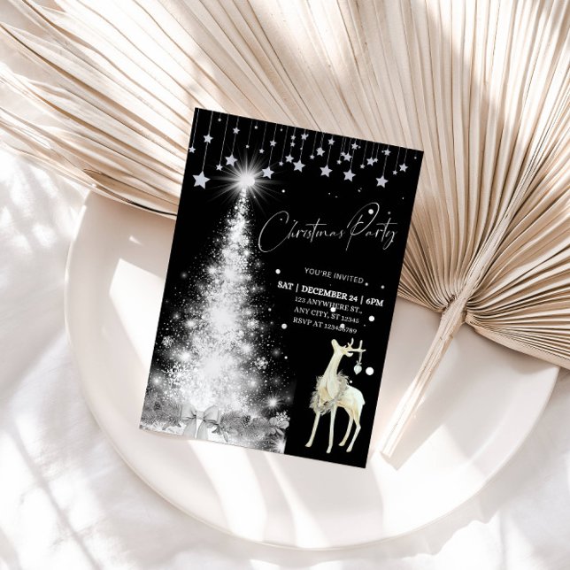 Convite Glowing Christmas Tree Holiday Party  (Criador carregado)