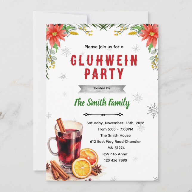 Convite Gluhwein Party Christmas Party invitation (Frente)