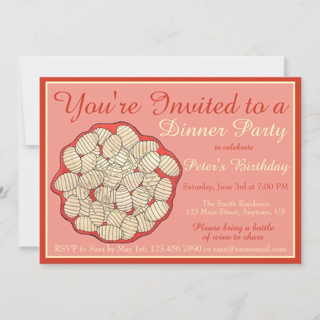 Convite Gnocchi Partido do Janto de Despejos de Batata Com (Frente)