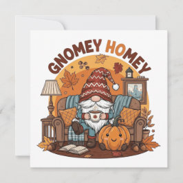Convite Gnome no design de abóbora sazonal doméstico
