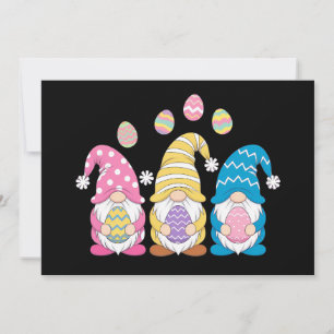 Convite Gnome Páscoa Ovos Coloridos Festa da Primavera