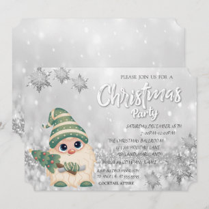 Convite Gnome PineTree Bokeh Festa de Natal Corporativa