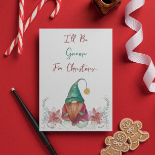 Convite Gnome Verde Vermelho Azevinho Fruta Poinsettia aqu