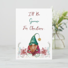Convite Gnome Verde Vermelho Azevinho Fruta Poinsettia aqu