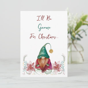 Convite Gnome Verde Vermelho Azevinho Fruta Poinsettia aqu