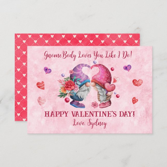 Convite Gnomebody te ama como se eu fizesse Dia de os namo (Frente/Verso)