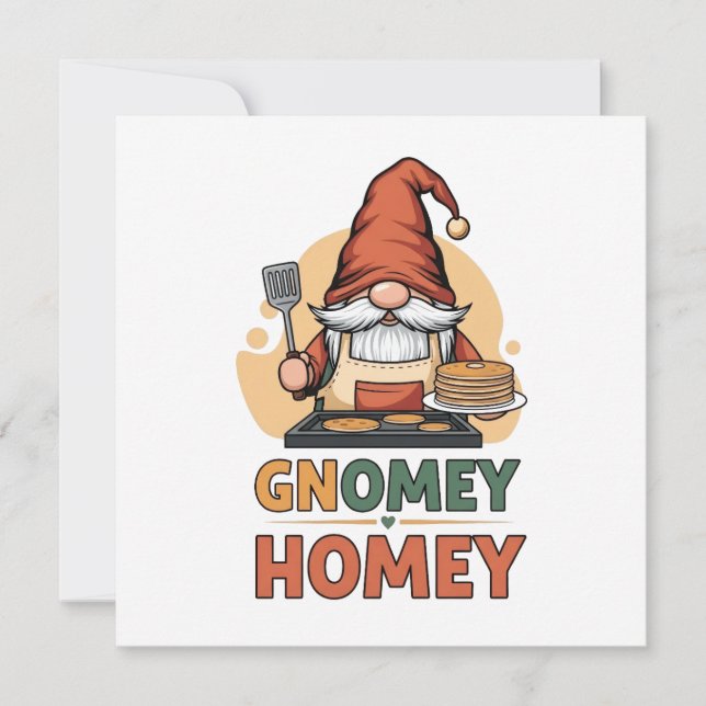 Convite Gnomey Homey Pancakes design (Frente)
