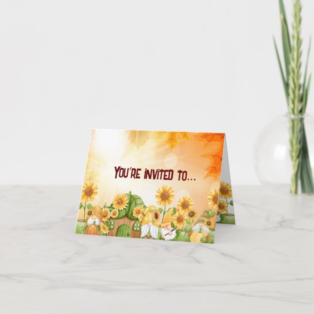 Convite Gnomo de Ação de Graças (Frente)