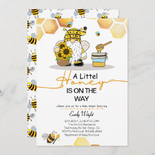 Convite Gnomo pequeno chá de abelha
