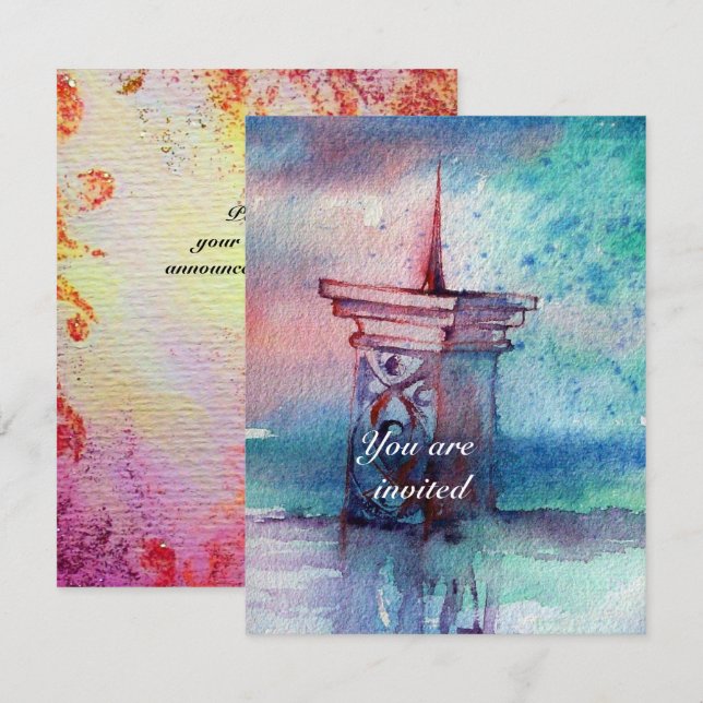 Convite GNOMON E LADY DO LAGO Cor Azul (Frente/Verso)