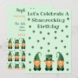 Convite Gnomos da Celebração de Aniversário Chocante