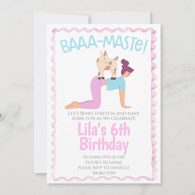 Convite Goat Yoga Birthday Invitation (Frente)