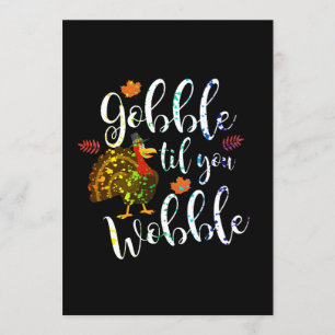 Convite Gobble Até Você Cambalear Dia de Ação de Graças Ar