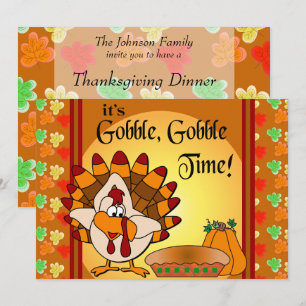 Convite Gobble, Gobble, Janta de Ação de Graças à Turquia