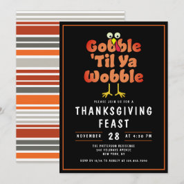 Convite Gobble 'Til Ya Wobble | Jantar de Ação de Graças