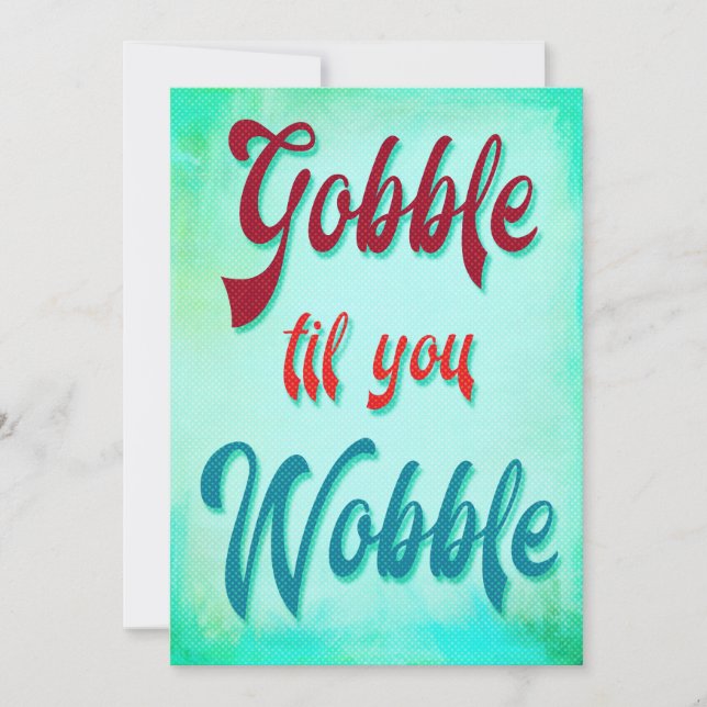 Convite Gobble til You Wobble Friendtranson Modern (Frente)