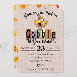 Convite Gobble Til You Wobble Graças