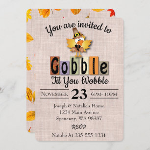 Convite Gobble Til You Wobble Graças