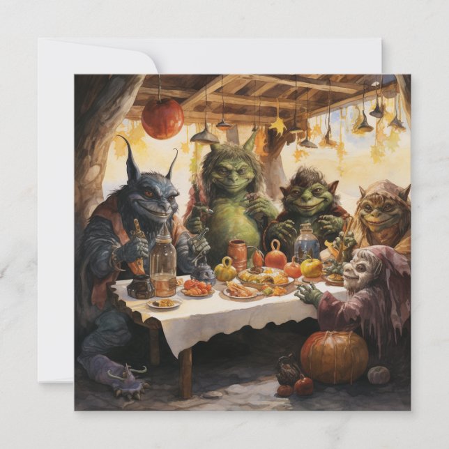 Convite 👻 "Goblins & Grub Gathering"! 🍽️ 👻 Halloween (Frente)