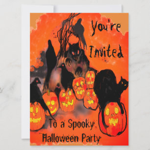 Convite Goblins Pumpkins Blackbird Festa de Halloween
