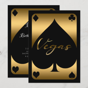 Convite Gold & Black Spade Casino Las Vegas Aniversário de