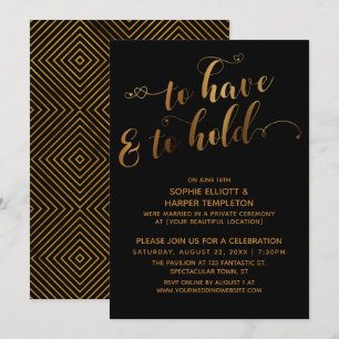Convite Gold Black terá evento pós-casamento "Ter e Conser