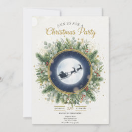 Convite Gold Christmas Party Invitation | Editable Friends